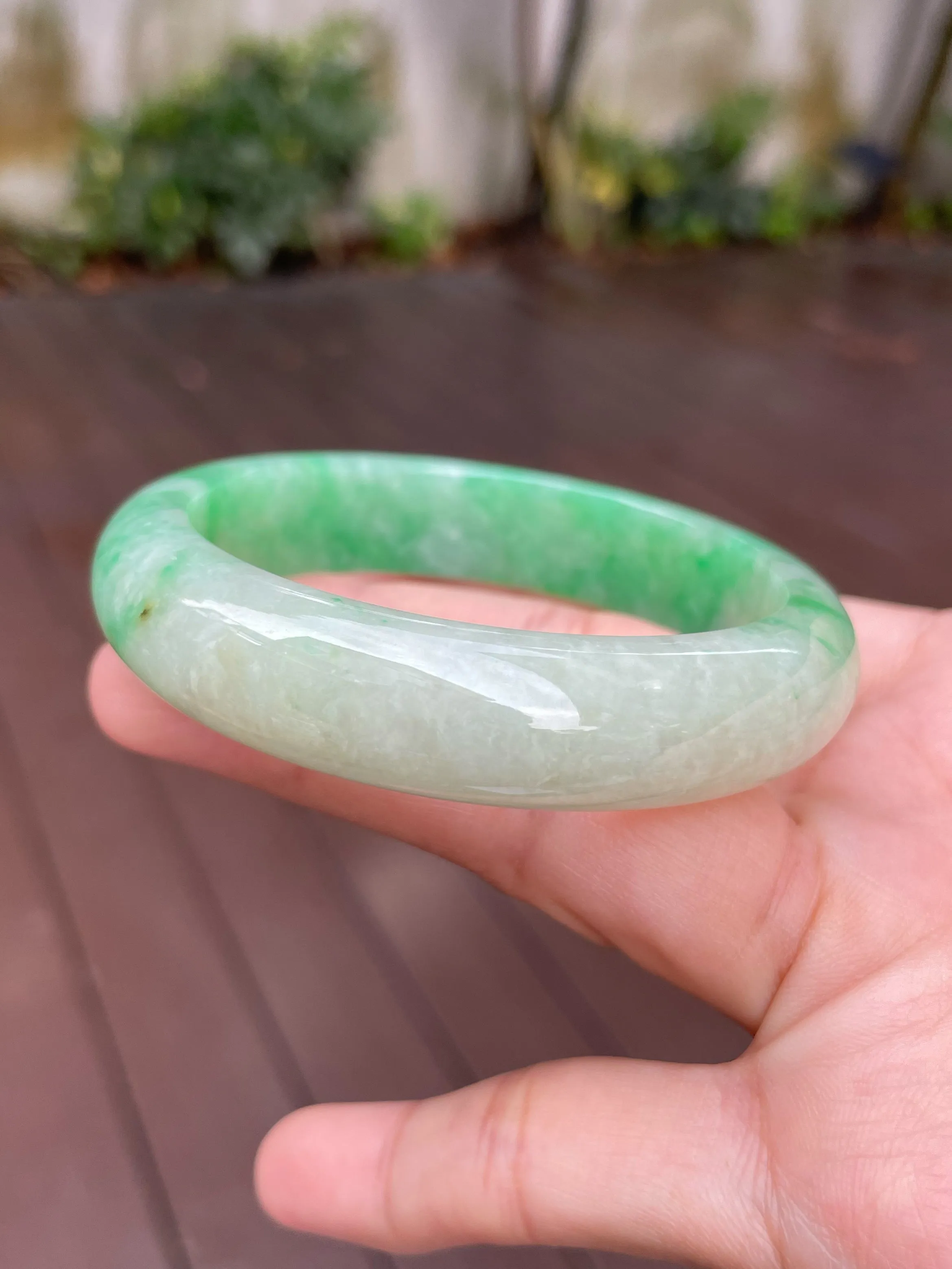 Green Jadeite Bangle | 57mm (NJBA107)