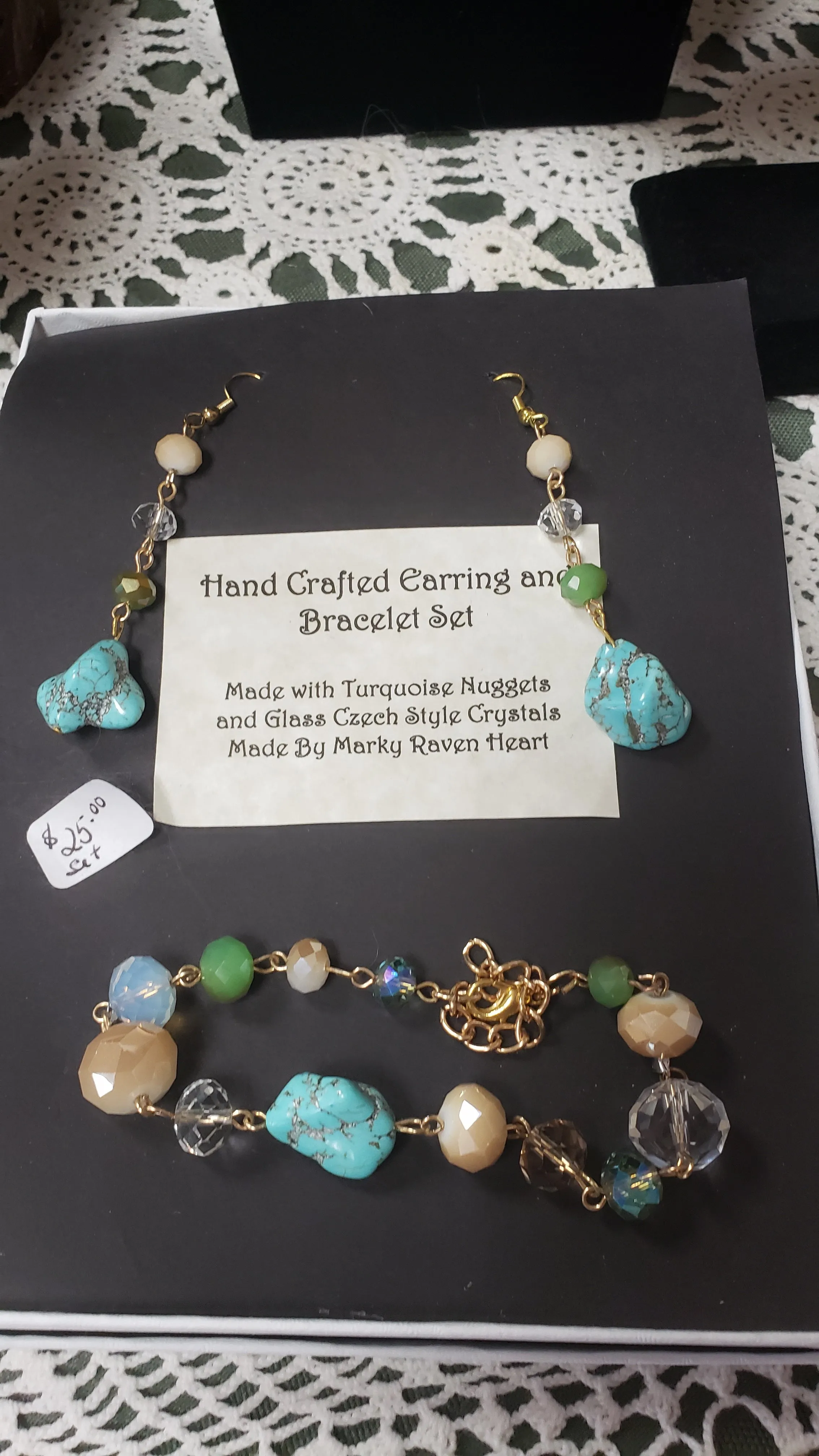 Hand Crafted Earring and Bracet Set