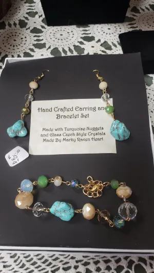 Hand Crafted Earring and Bracet Set