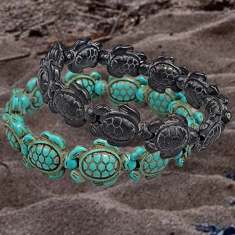 Handmade Turquoise Hawaiian Sea Turtles Bracelet