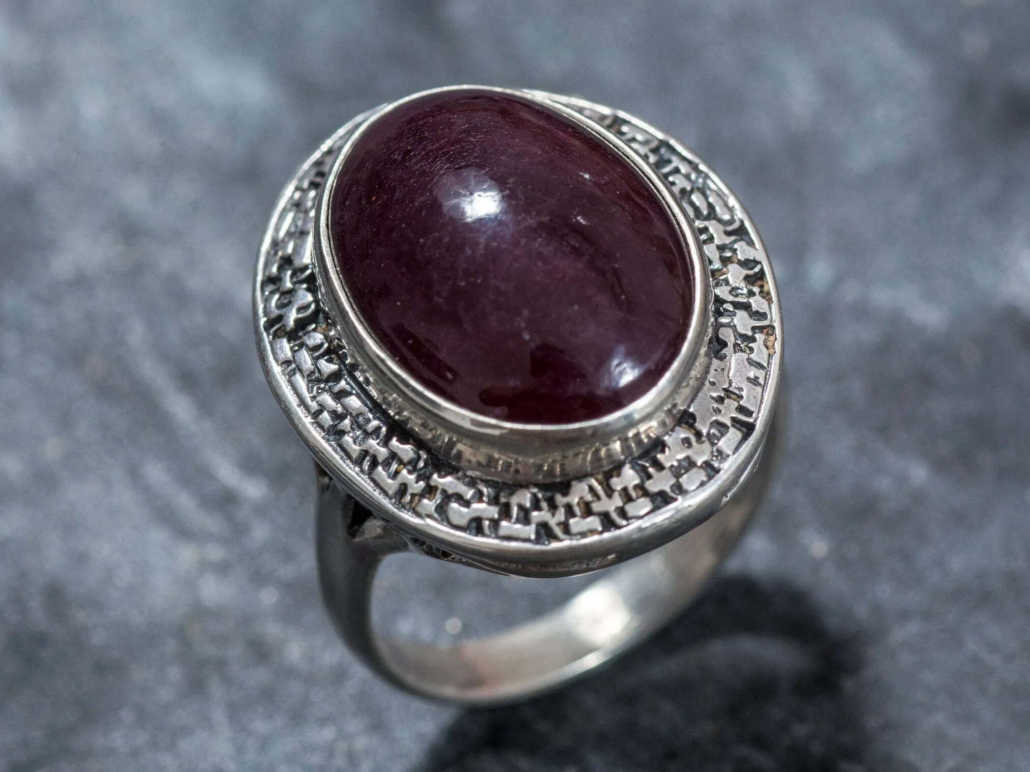 Huge Ruby Ring - Natural Ruby Ring - Statement Vintage Ring
