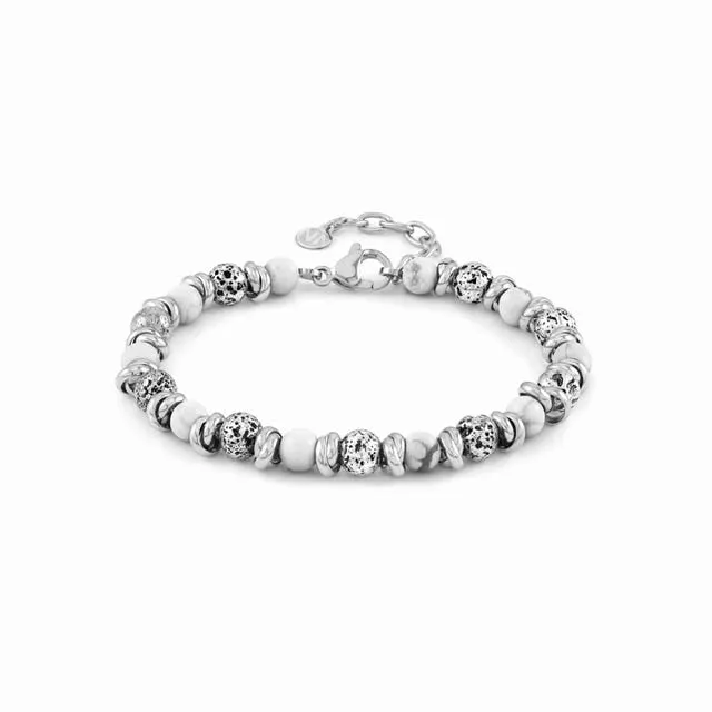 Instinct Howlite Bracelet - White/Silver - 027919/048