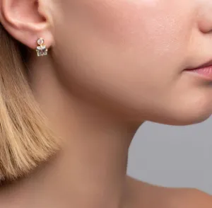 Isola Bella Gold Vermeil Green Amethyst & Rose Quartz Stud Earrings