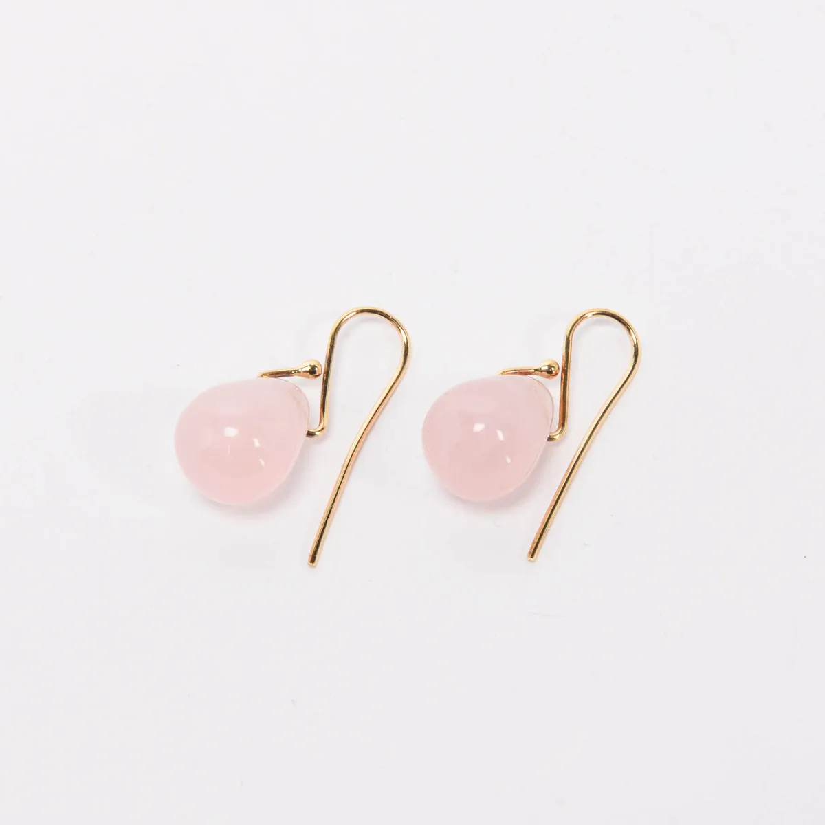 Jan Logan Rose Quartz Raindrop Earrings