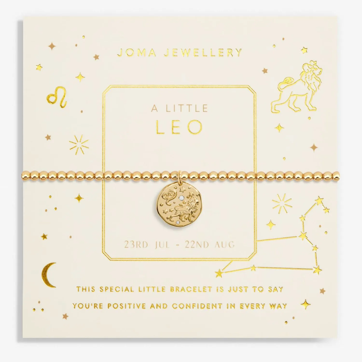 Joma Jewellery Gold Star Sign A Little 'Leo' Bracelet