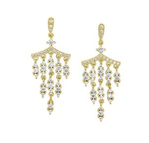 Kelly Waters Gold Plated CZ Chandelier Earrings (SI6040)