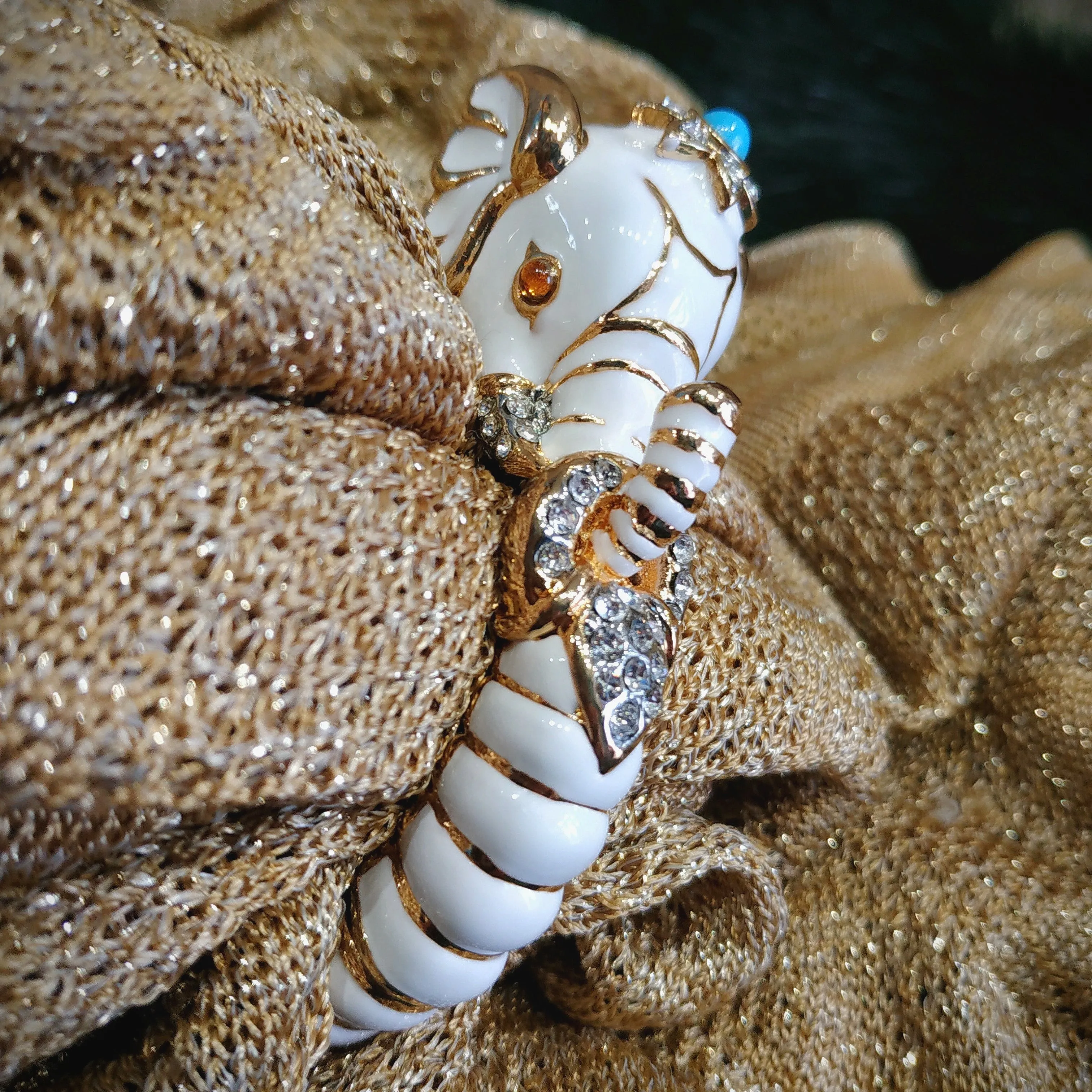 Kenneth Jay Lane White Elephant Bracelet