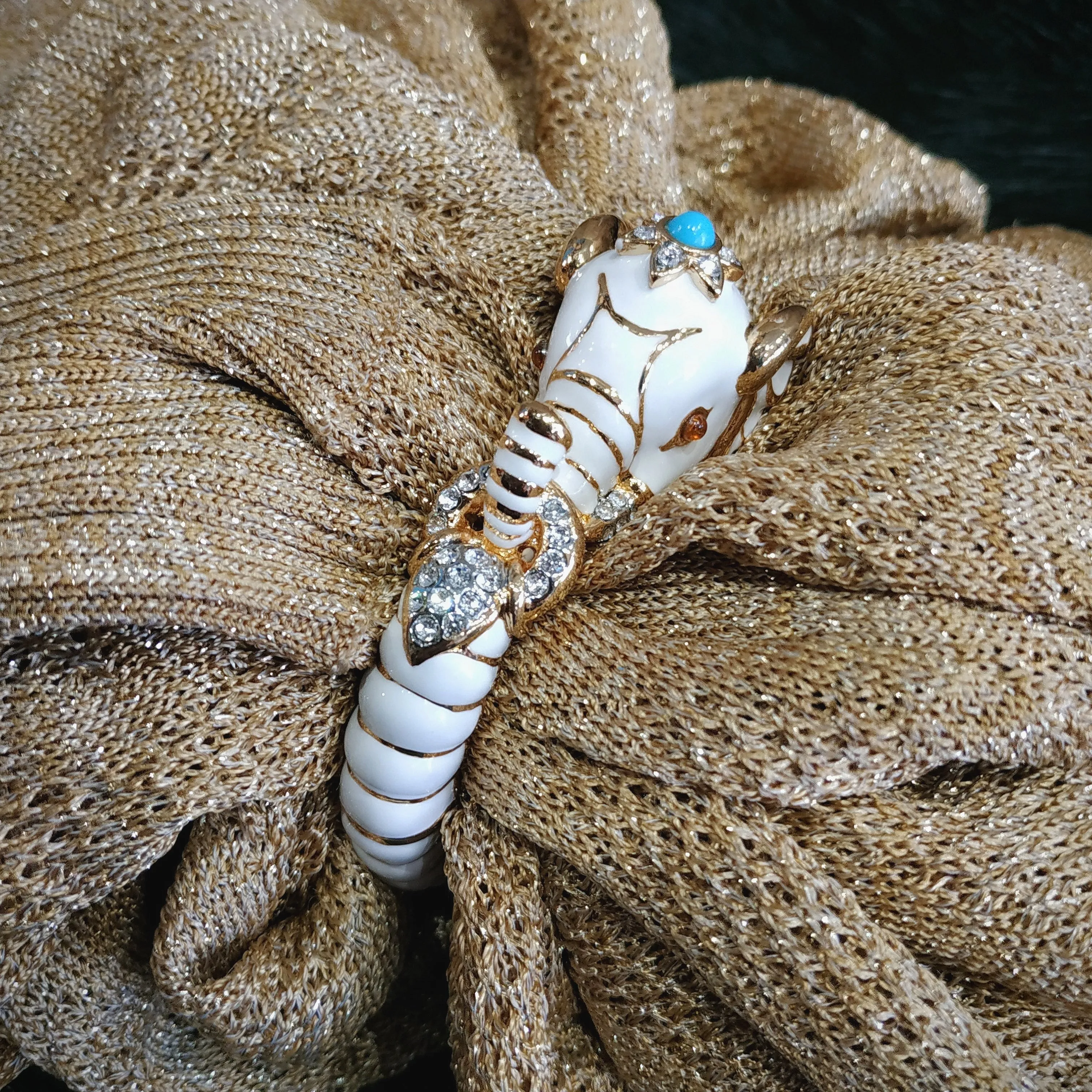 Kenneth Jay Lane White Elephant Bracelet