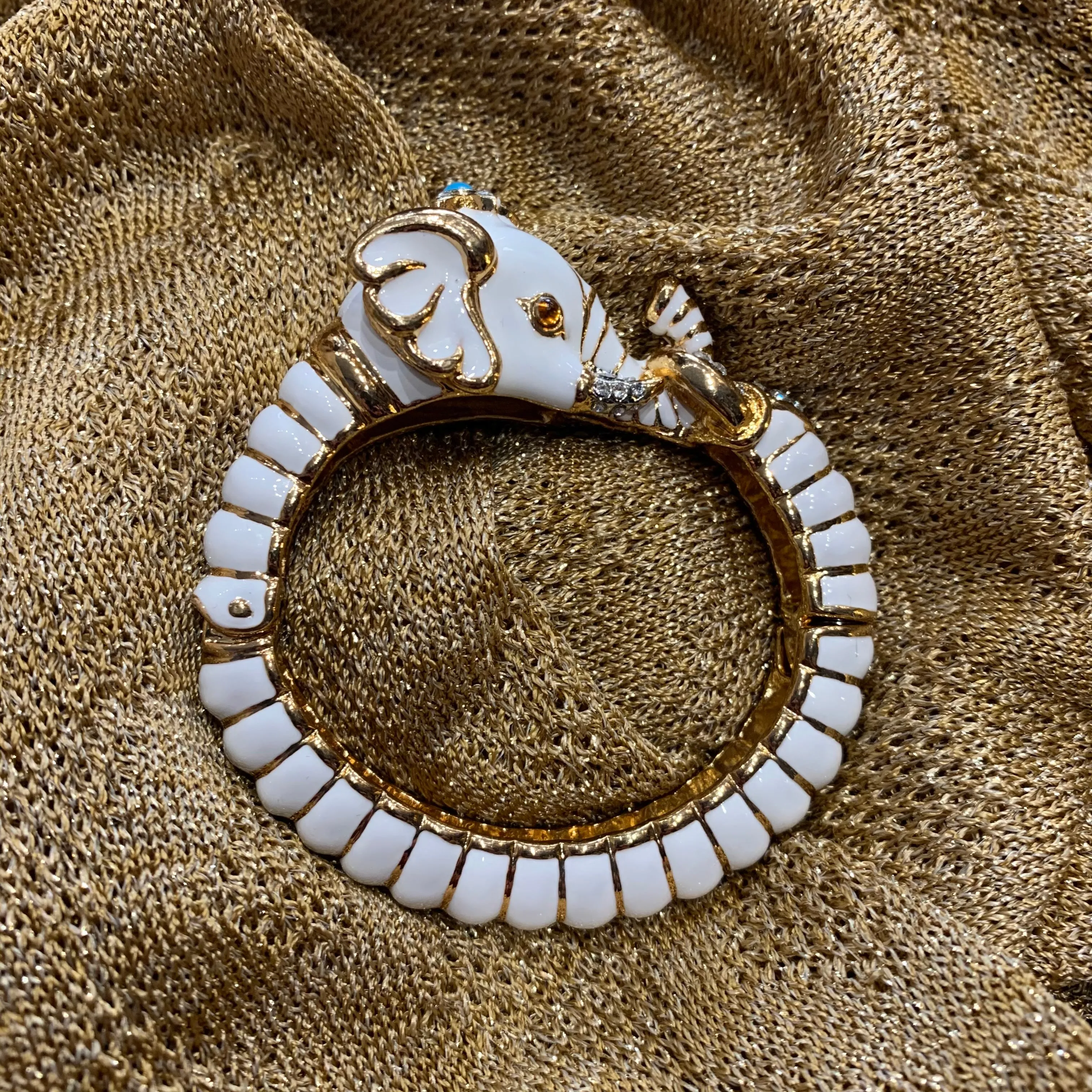 Kenneth Jay Lane White Elephant Bracelet