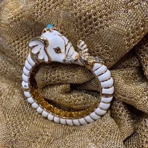 Kenneth Jay Lane White Elephant Bracelet
