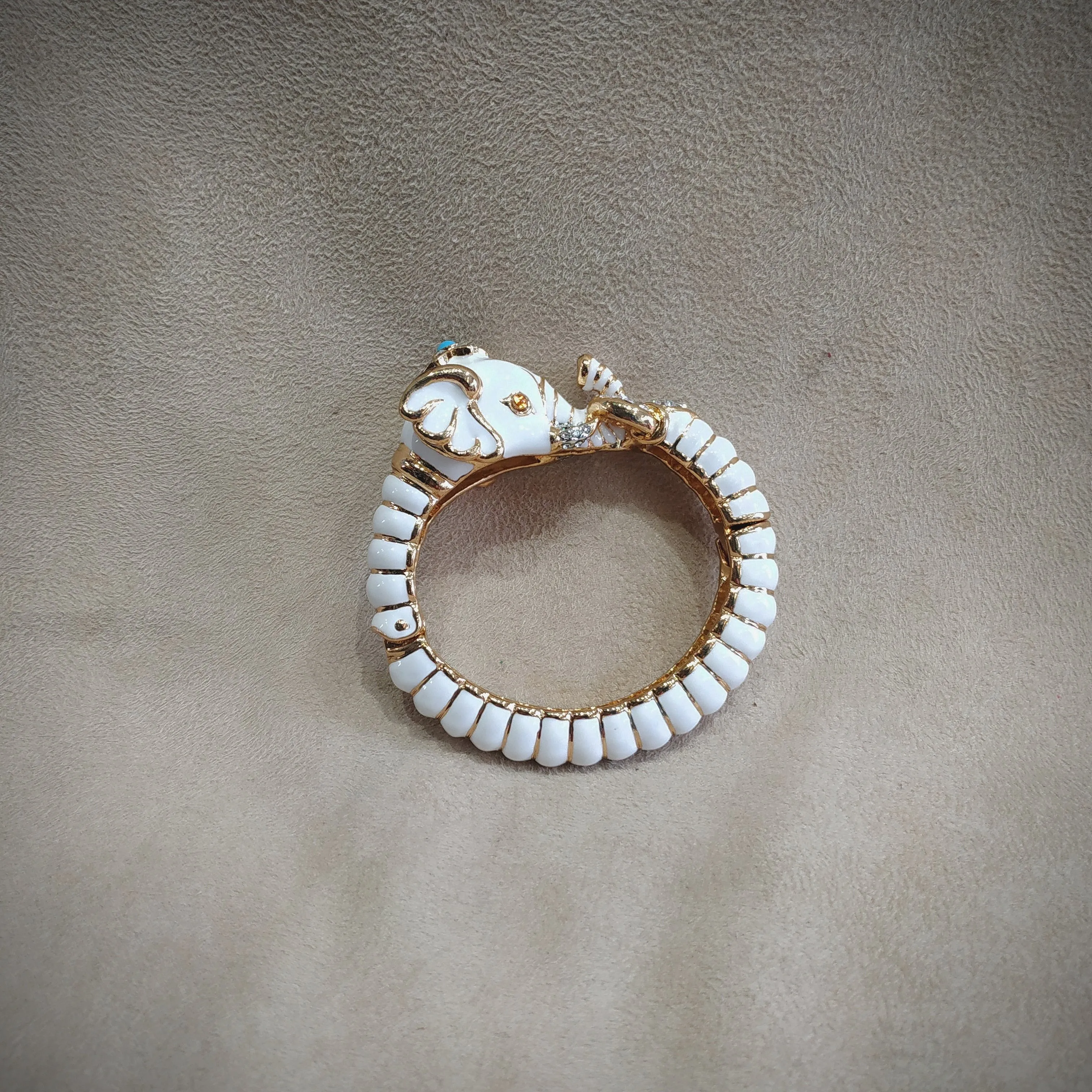 Kenneth Jay Lane White Elephant Bracelet