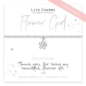 Life Charm Thank You Flower Girl Bracelet