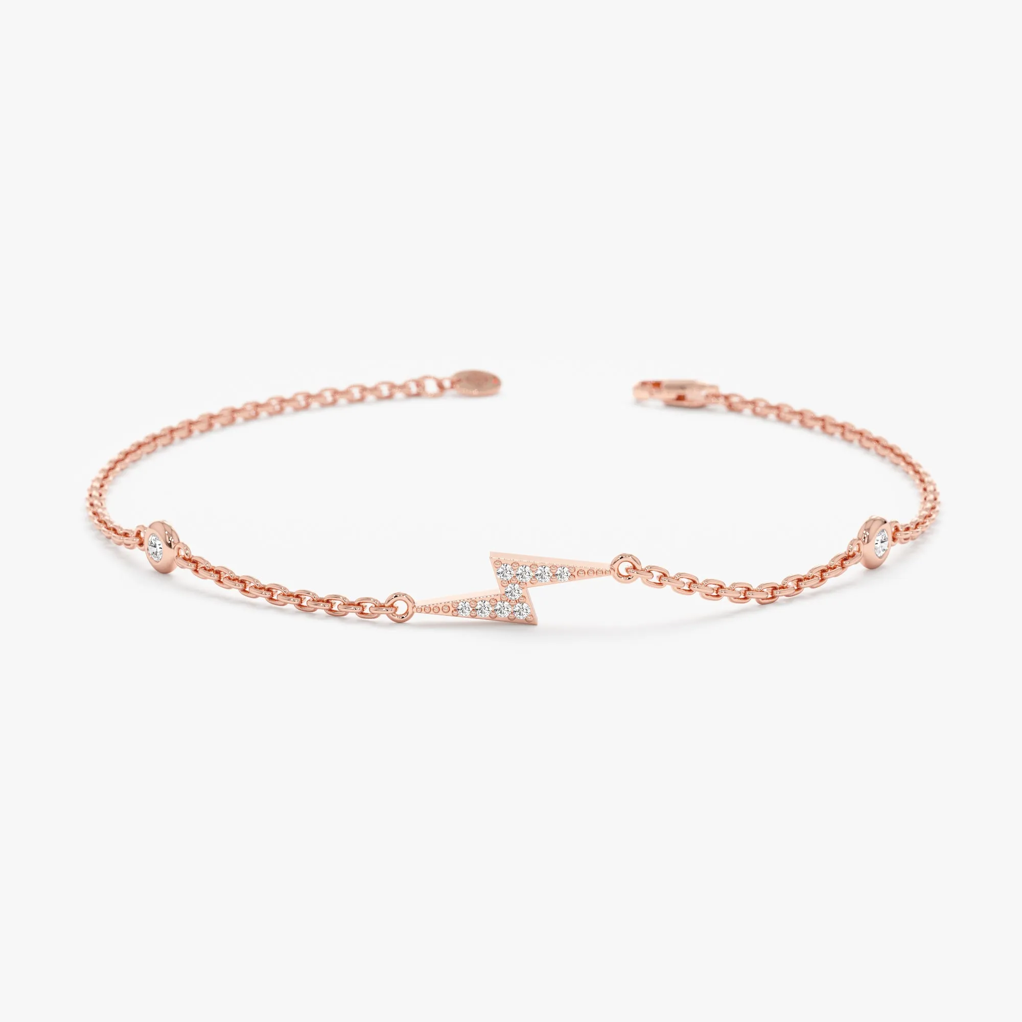 Lightning Bolt Bracelet with Bezel Diamonds, Electra