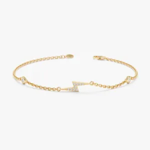 Lightning Bolt Bracelet with Bezel Diamonds, Electra