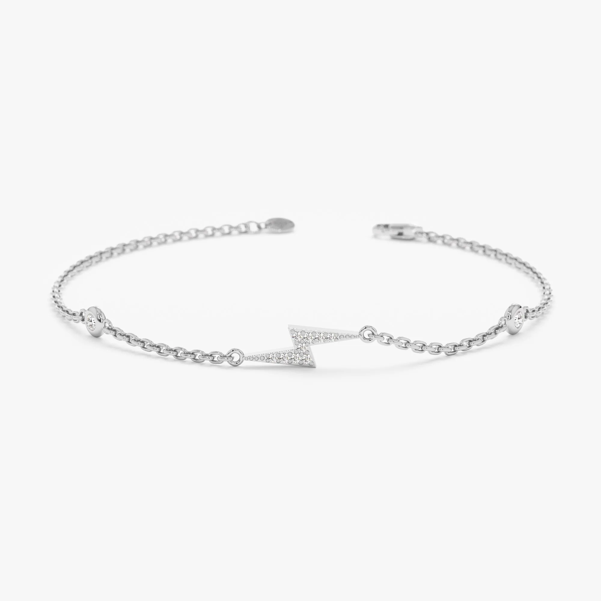 Lightning Bolt Bracelet with Bezel Diamonds, Electra
