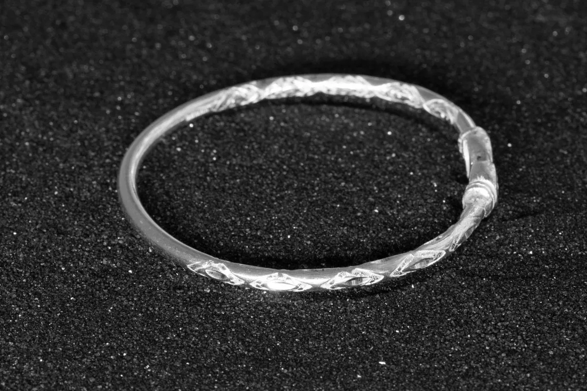 Medium Bangle with Synthetic Ruby July Birthstone