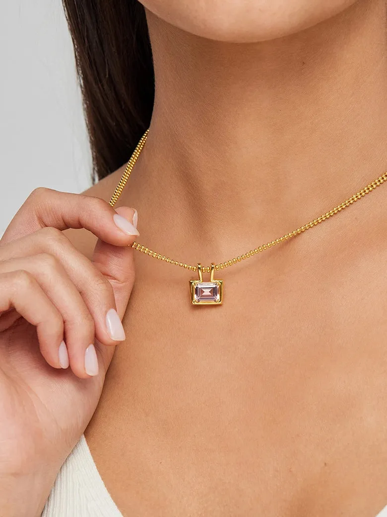 Morganite Double Beaded Necklace