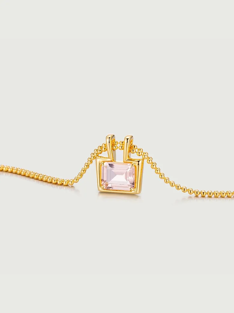 Morganite Double Beaded Necklace