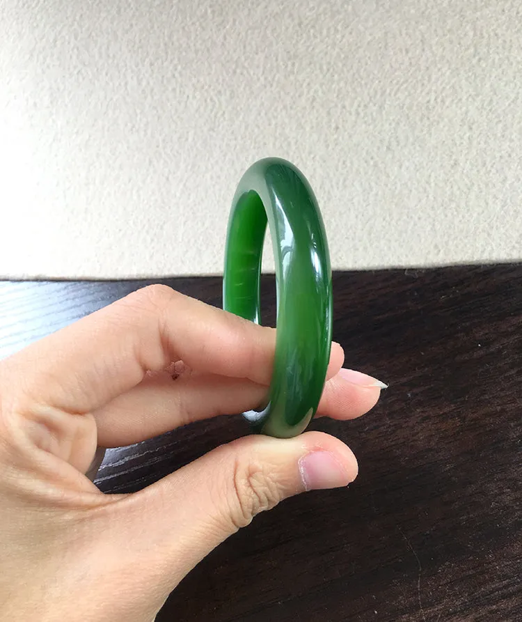 Natural Jade Bangle Nephrite Bangle Internal Diameter 54.1mm NBE048