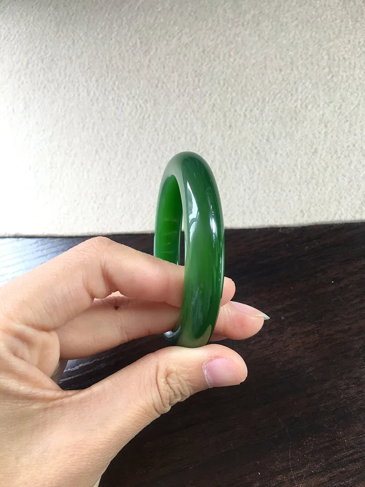Natural Jade Bangle Nephrite Bangle Internal Diameter 54.1mm NBE048