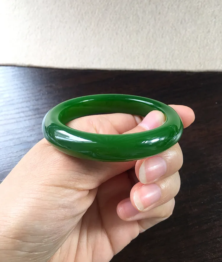 Natural Jade Bangle Nephrite Bangle Internal Diameter 54.1mm NBE048