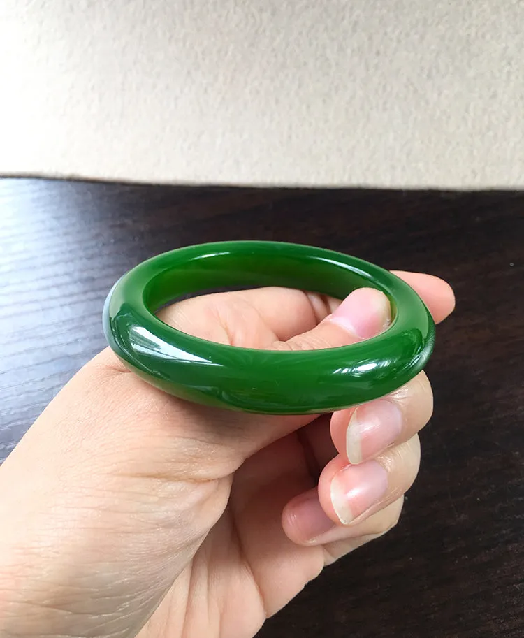 Natural Jade Bangle Nephrite Bangle Internal Diameter 54.1mm NBE048