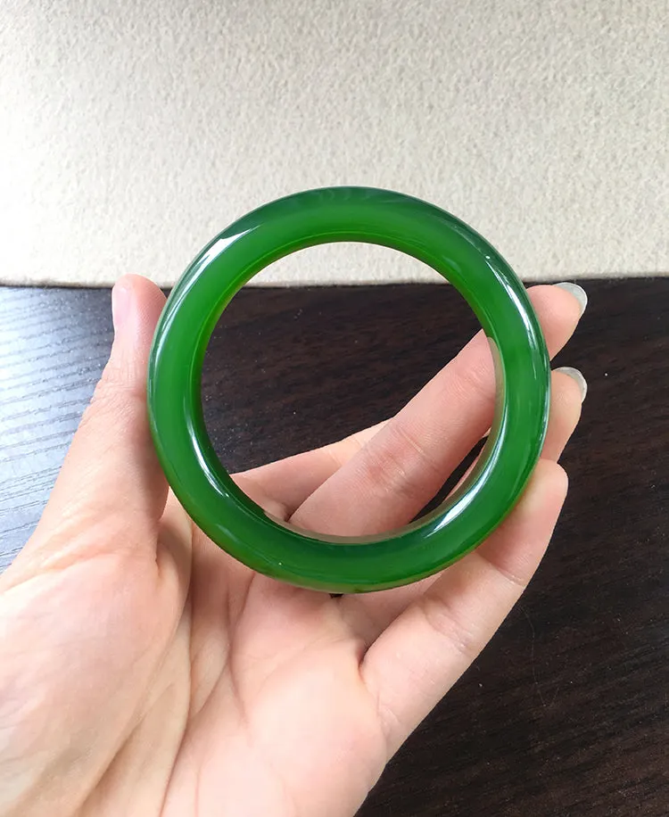 Natural Jade Bangle Nephrite Bangle Internal Diameter 54.1mm NBE048