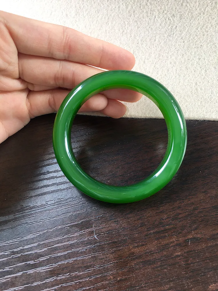 Natural Jade Bangle Nephrite Bangle Internal Diameter 54.1mm NBE048