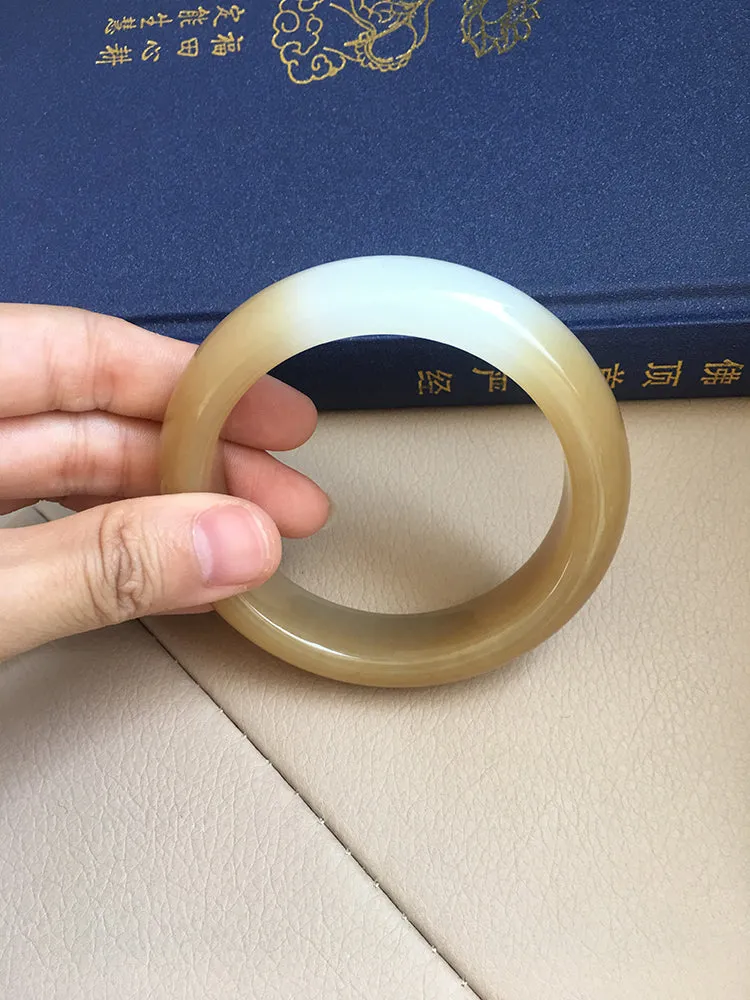 Natural Jade Bangle Nephrite Bangle Internal Diameter 61.3mm NBE016