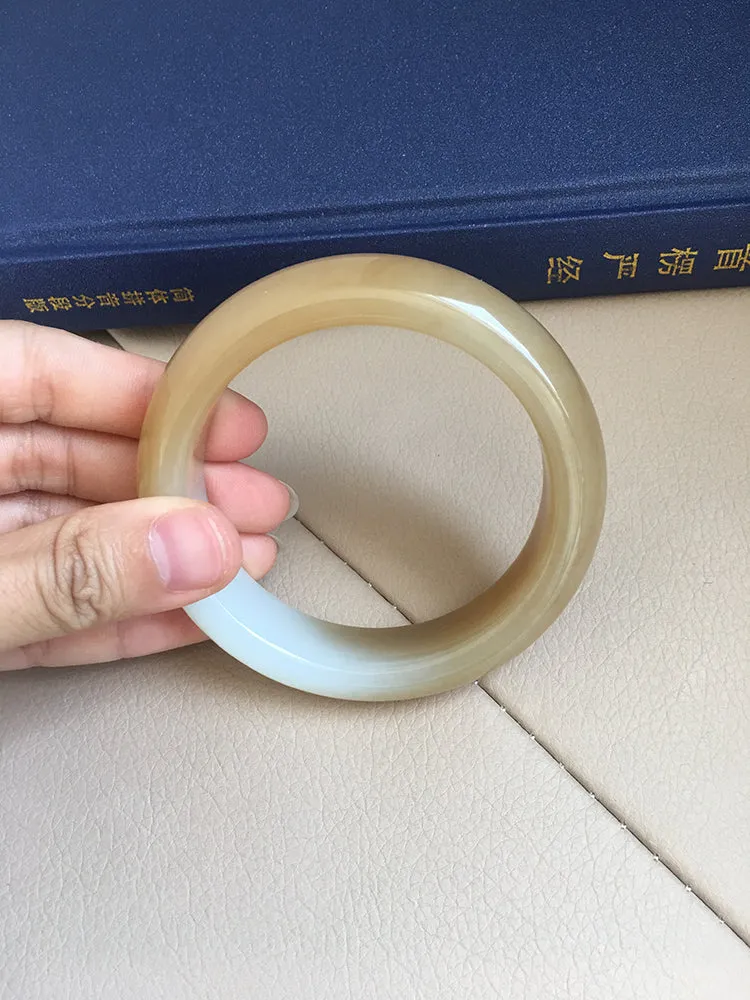 Natural Jade Bangle Nephrite Bangle Internal Diameter 61.3mm NBE016