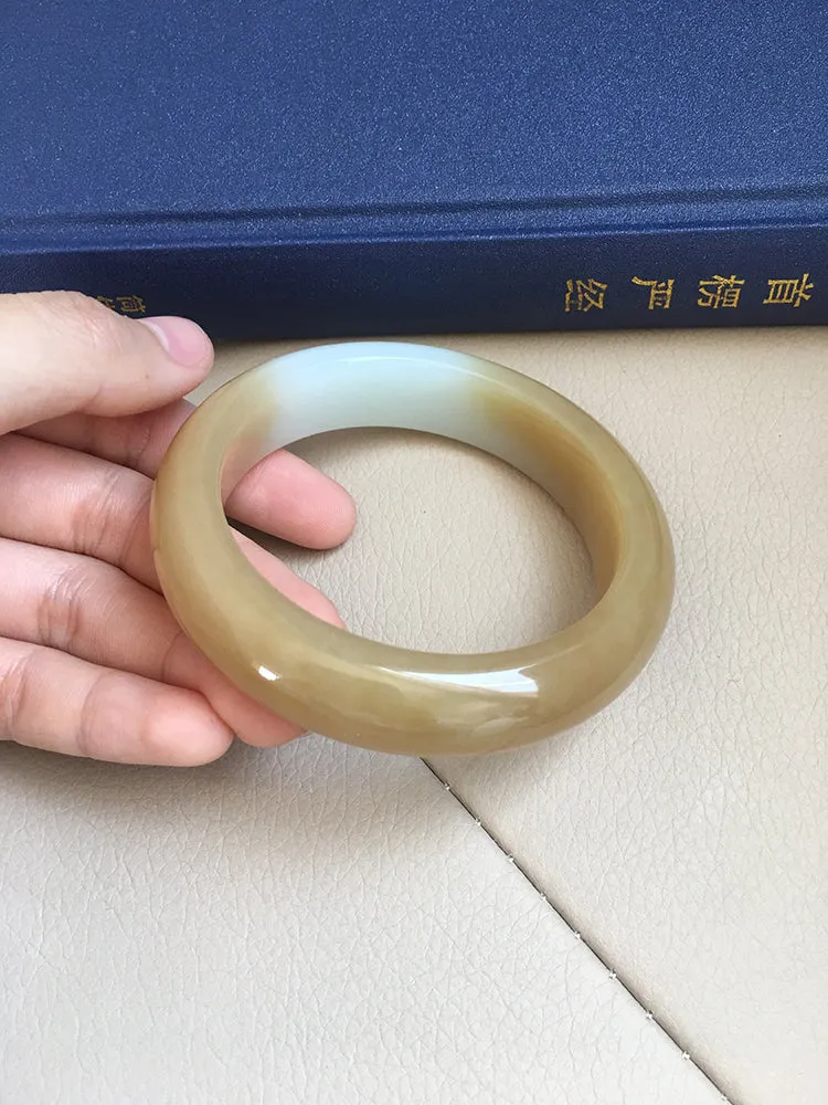 Natural Jade Bangle Nephrite Bangle Internal Diameter 61.3mm NBE016