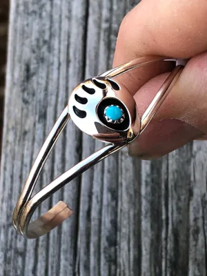 Navajo Bear claw Shadow box with Turquoise