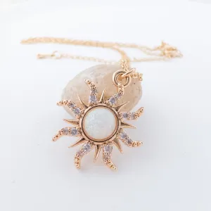 Opal Sun Necklace