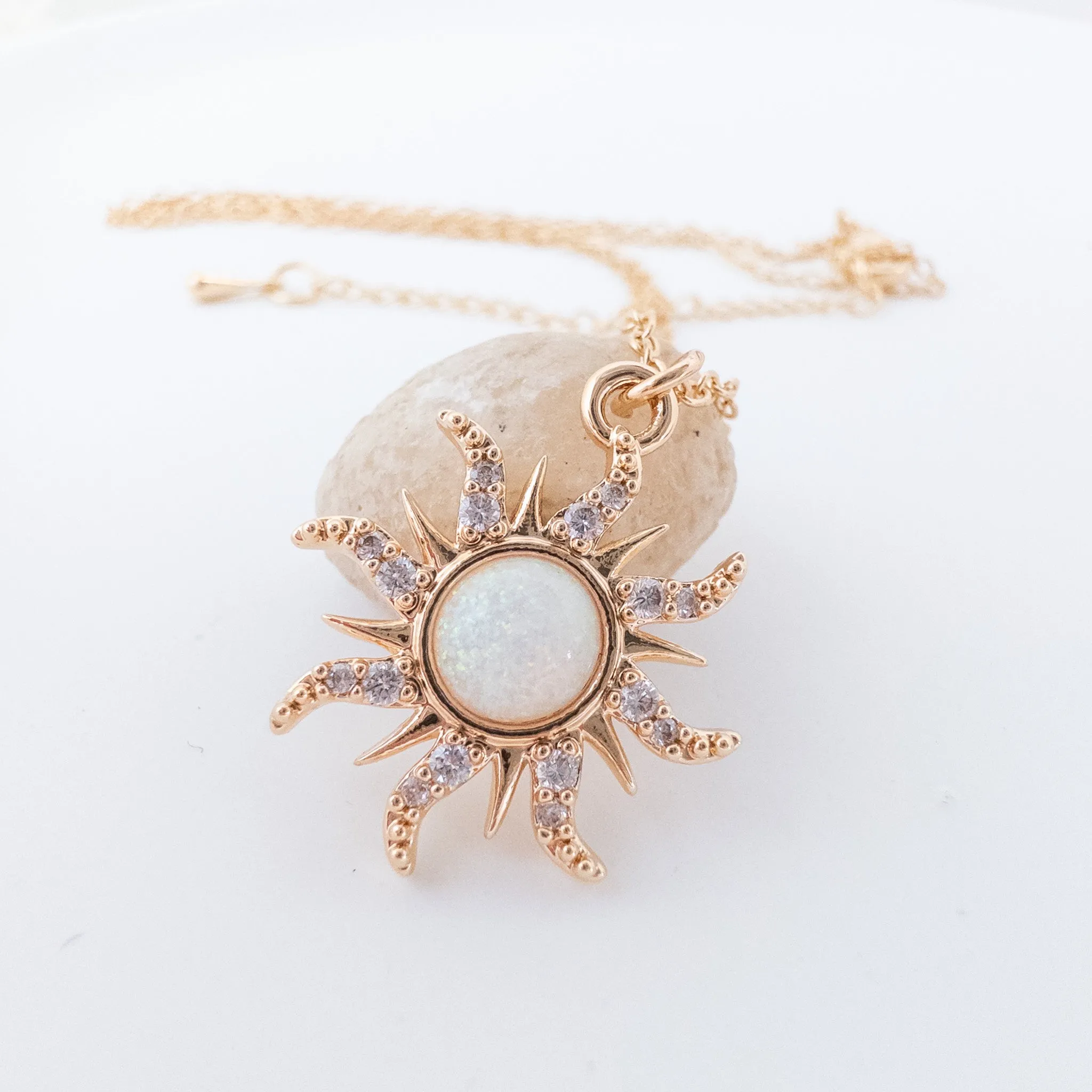 Opal Sun Necklace