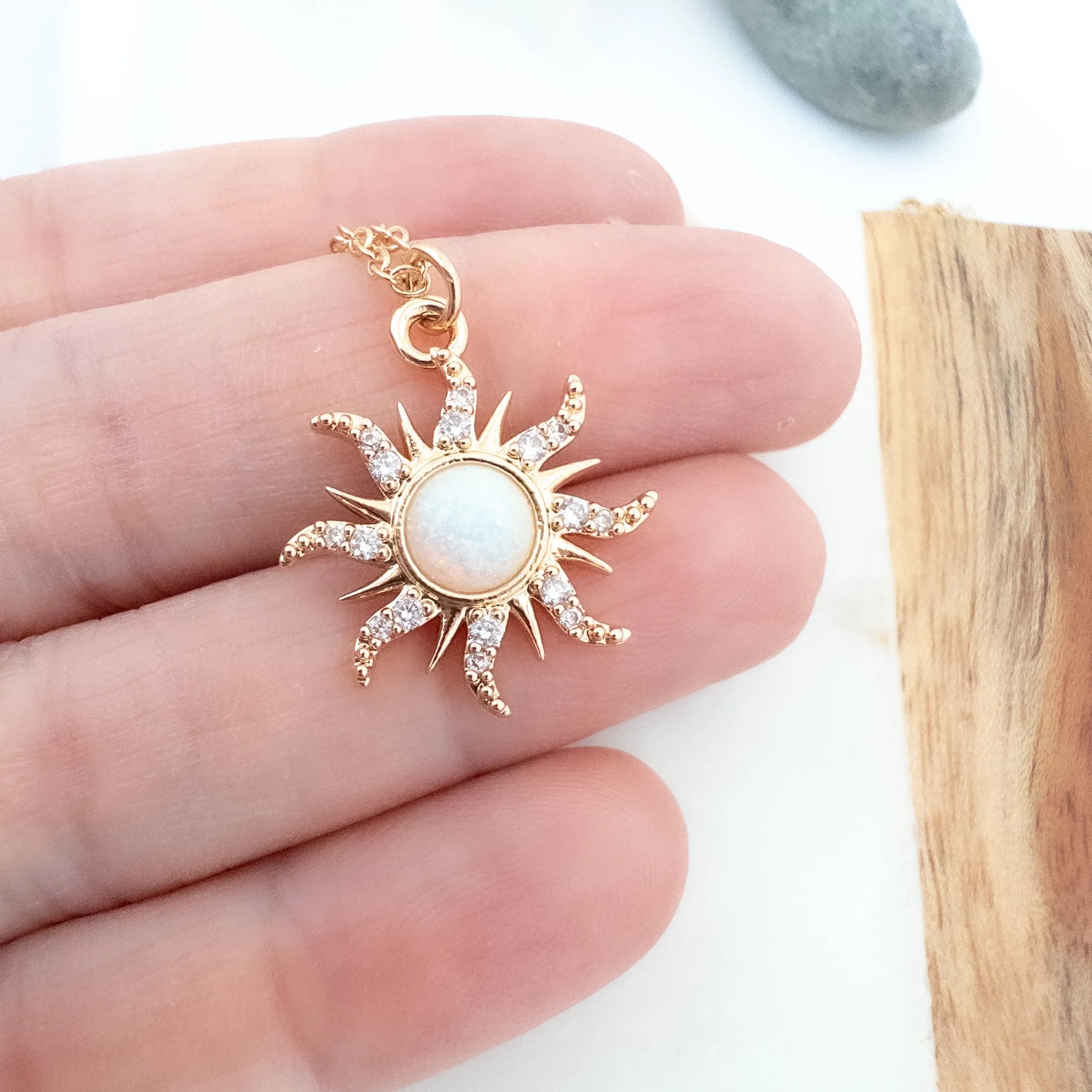 Opal Sun Necklace