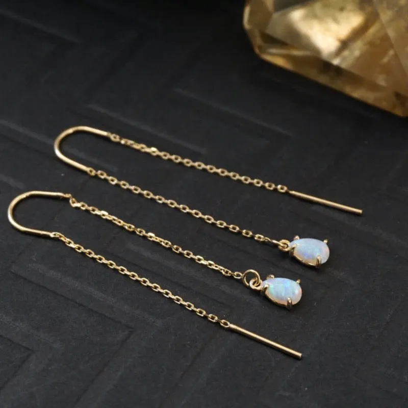 Opal Threader Earrings