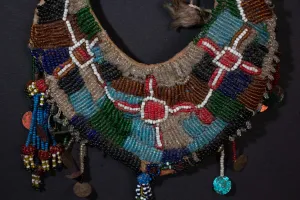 Padded Beaded  Antique Gorget Necklace from Afghanistan