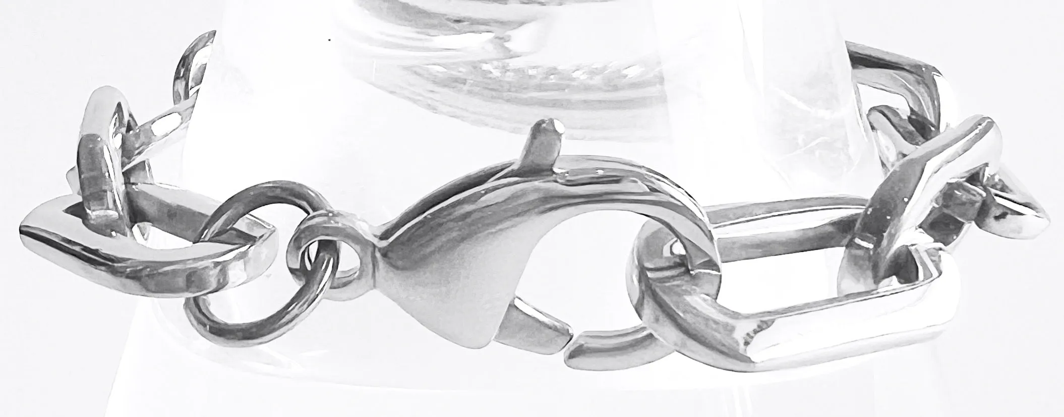 Paper Clip Micropave Link Bracelet - Silver/Gold