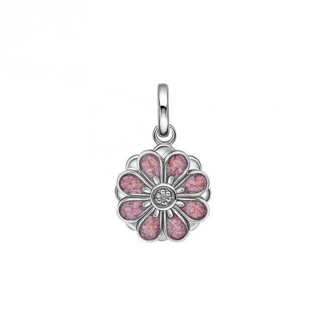 Pink Spinning Flower Pendant With Diamond P5418