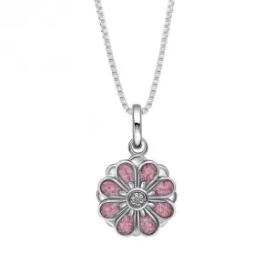 Pink Spinning Flower Pendant With Diamond P5418