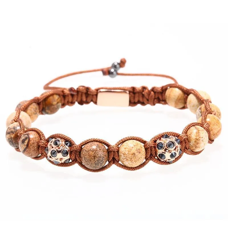 Polished Boulder Opal &amp Cat's Eye Apatite Braided Bracelet