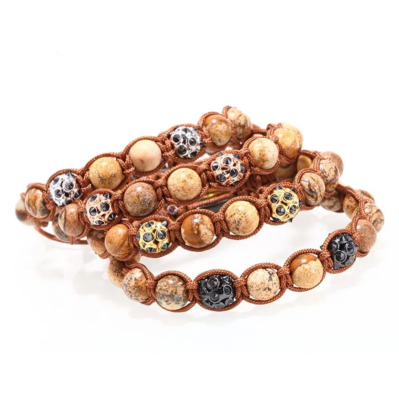 Polished Boulder Opal &amp Cat's Eye Apatite Braided Bracelet