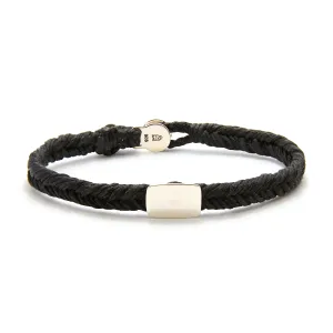 Quadrate Stud Fishtail Button Bracelet in Ebony
