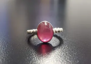Red Ruby Ring -  Real Ruby Ring - Oval Vintage Ring