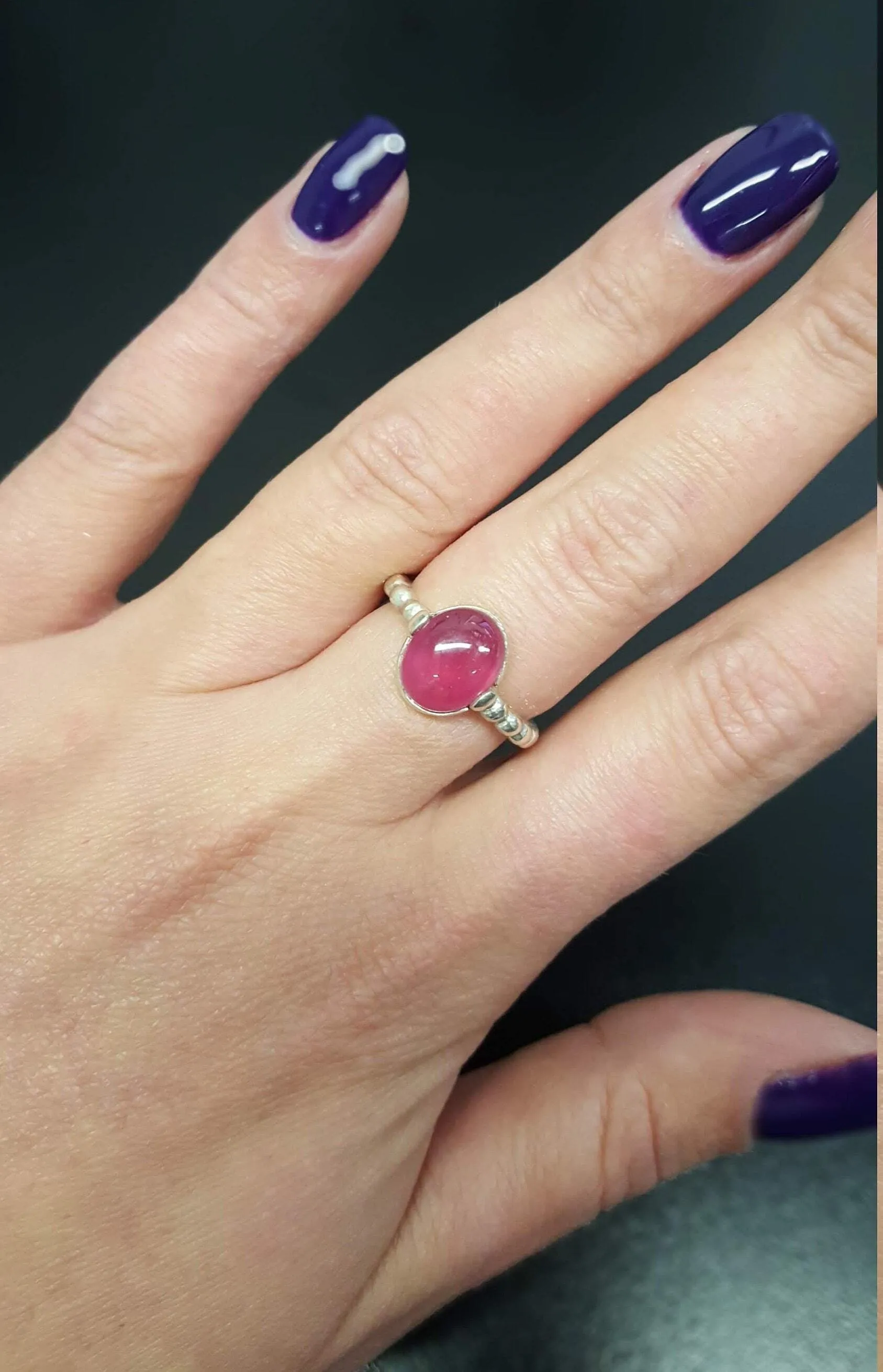 Red Ruby Ring -  Real Ruby Ring - Oval Vintage Ring