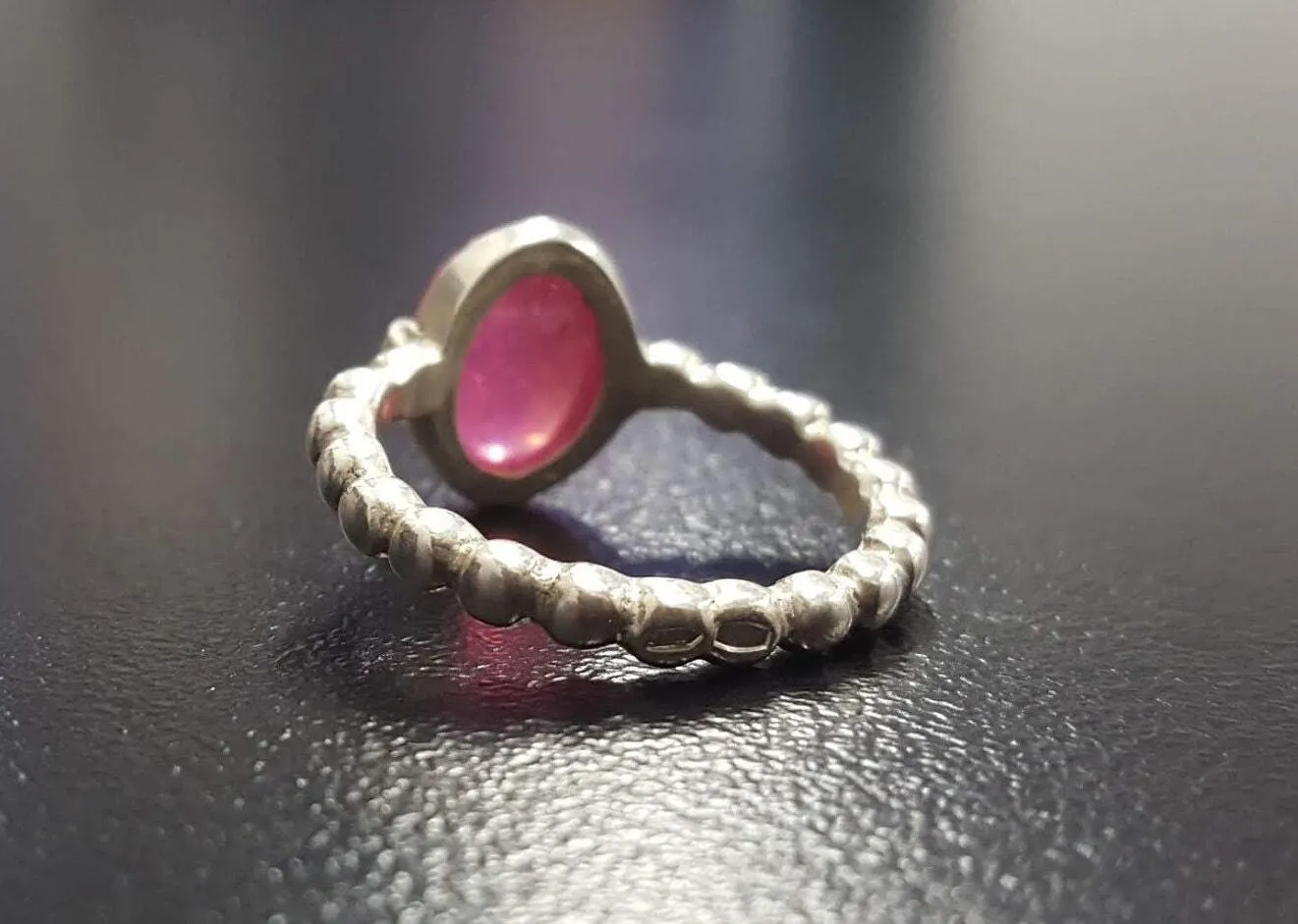 Red Ruby Ring -  Real Ruby Ring - Oval Vintage Ring