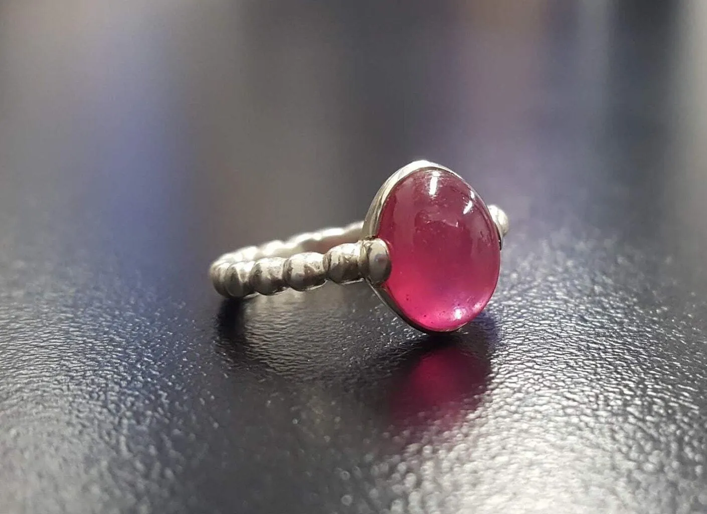 Red Ruby Ring -  Real Ruby Ring - Oval Vintage Ring