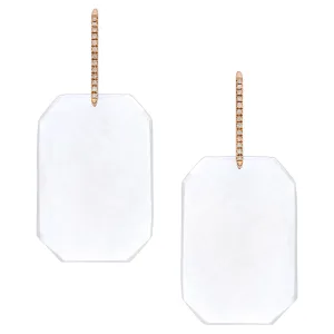 Reid Earrings Rose Gold White Quartz