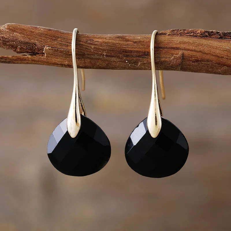 'Ritzy' Black Onyx Drop Earrings