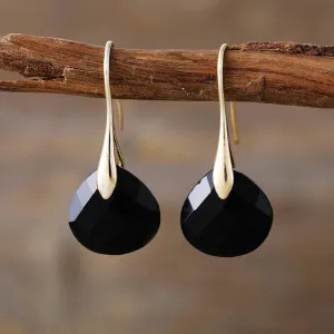 'Ritzy' Black Onyx Drop Earrings